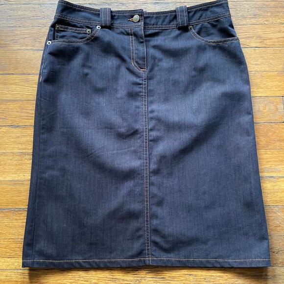 LAUNDRY by Shelli Segal Dyed Denim Skirt sz 6 - Picture 1 of 7